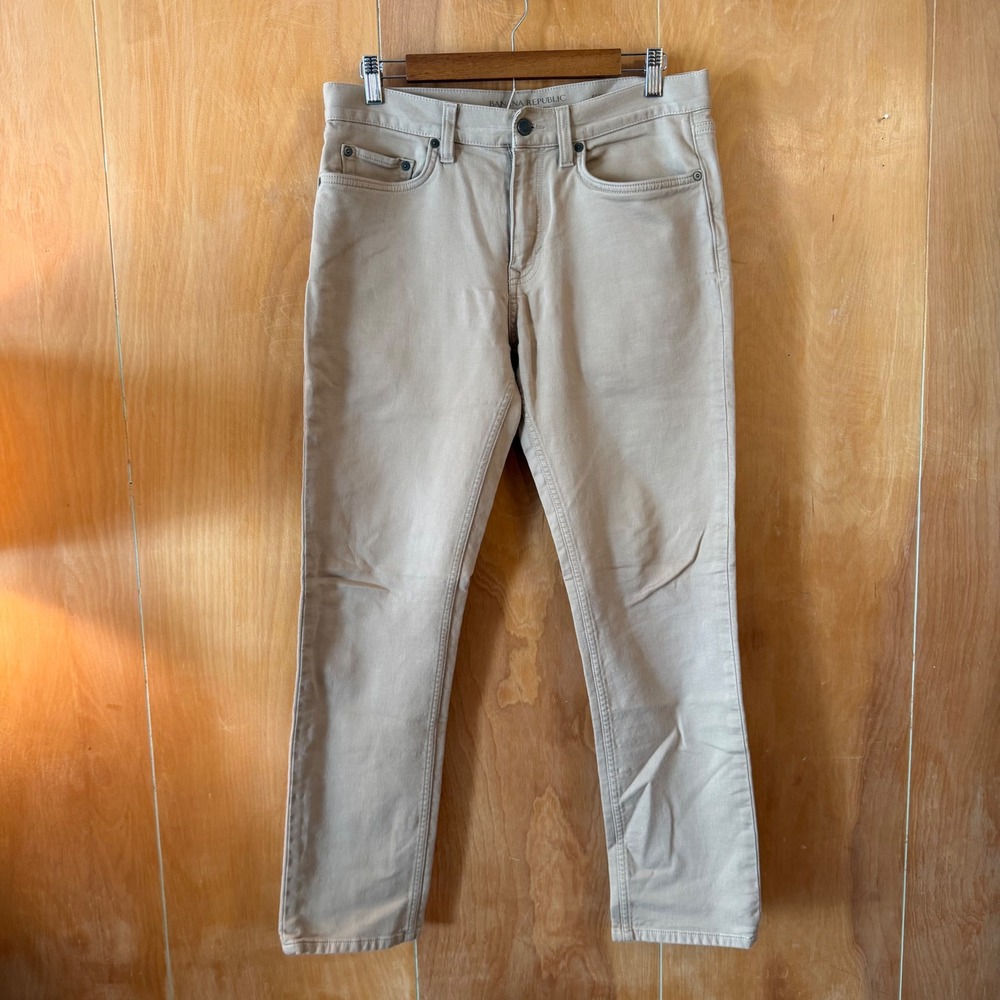 Banana Republic The Traveler Slim Khaki Pants Mens 31x30 Tan Five Pocket